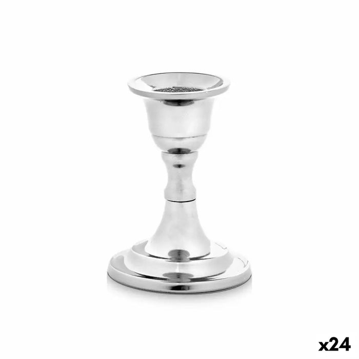 Candle Holder Gift Decor Silver Aluminium 4,5 x 9 x 6 cm 6,3 x 8,5 x 6,3 cm (24 Units) - Декорация и Осветление<<<Дом