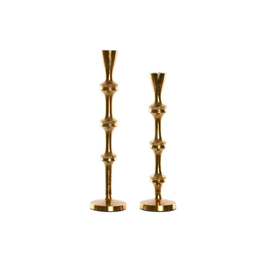 Candle Holder Home ESPRIT Golden Aluminium Modern 8 x 8 x 36 cm (2 Units) - Декорация и Осветление<<<Дом