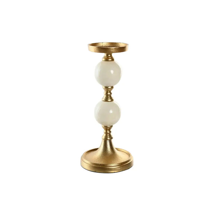 Candle Holder Home ESPRIT White Golden Aluminium Modern 15 x 15 x 33 cm - Декорация и Осветление<<<Дом