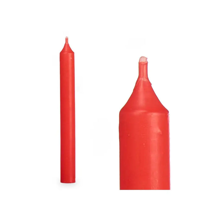 Candle Set Acorde Red 2 x 2 x 20 cm 8,5 x 21 x 4,5 cm (12 Units) - Декорация и Осветление<<<Дом