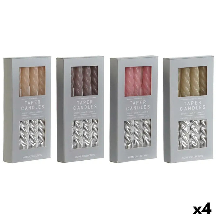 Candle Set DKD Home Decor Bicoloured 2 x 2 x 18,5 cm 4 Pieces (4 Units) - Декорация и Осветление<<<Дом