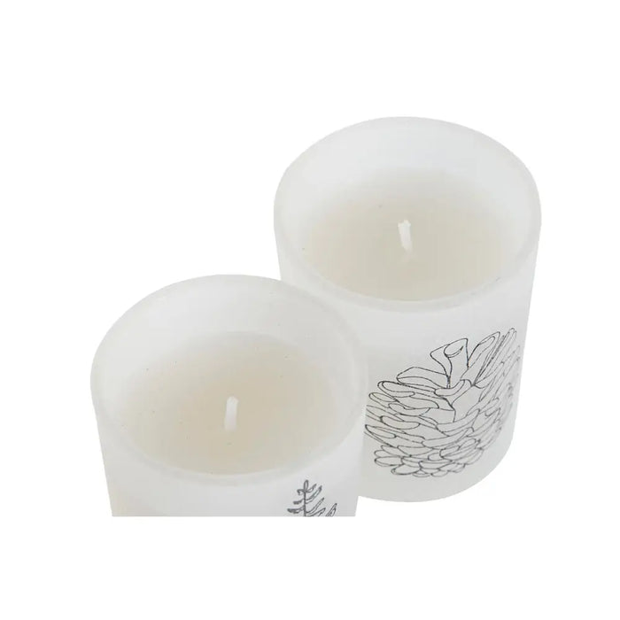 Candle Set DKD Home Decor White Christmas 5 x 5 x 6 cm - Декорация и Осветление<<<Дом Градина<<<BigBuy&&&Коледни