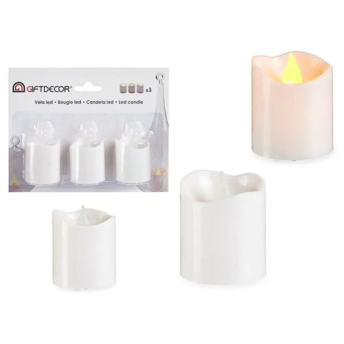 Candle Set Gift Decor White 18 x 14 x 4 cm 3,7 x 3,7 x 5 cm (12 Units) - Декорация и Осветление<<<Дом