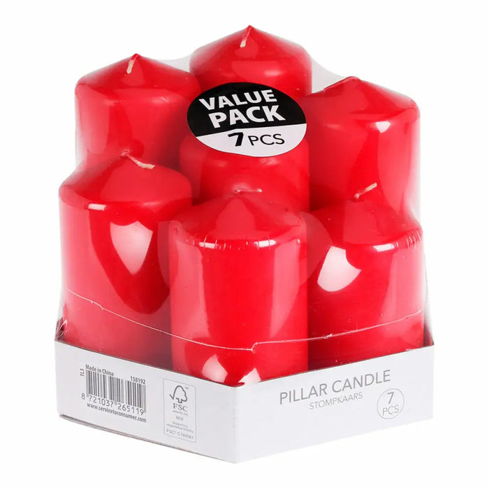 Candle Set Red (7 Units) - Декорация и Осветление<<<Дом Градина<<<BigBuy&&&Свещи и Свещници<<<Декорация и