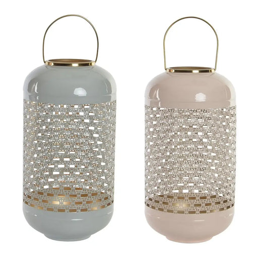 Candleholder DKD Home Decor 24 x 24 x 46 cm Blue Pink Aluminium 24 x 24 x 56 cm (2 Units) - Декорация и