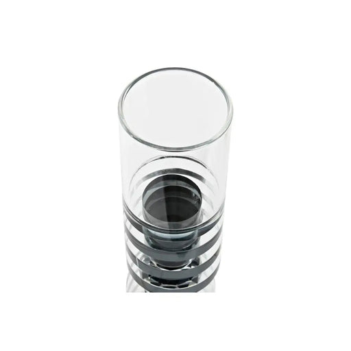 Candleholder DKD Home Decor 6 x 6 x 28 cm Crystal Black Transparent - Декорация и Осветление<<<Дом