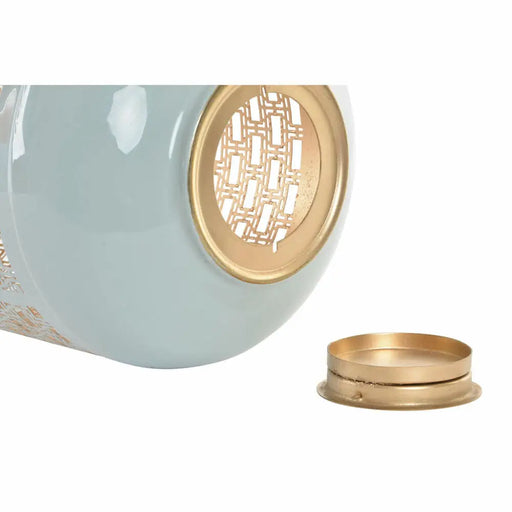 Candleholder DKD Home Decor Blue Pink Aluminium 24 x 24 x 60 cm 24 x 24 x 71 cm (2 Units) (2 Pieces) - Декорация и