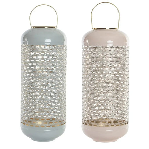 Candleholder DKD Home Decor Blue Pink Aluminium 24 x 24 x 60 cm 24 x 24 x 71 cm (2 Units) (2 Pieces) - Декорация и