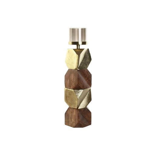 Candleholder DKD Home Decor Brown Golden Aluminium Crystal Mango wood 10 x 10 x 51,5 cm - Декорация и Осветление<<<Дом