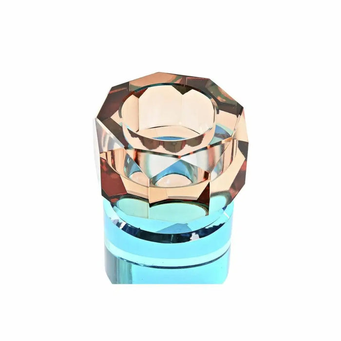 Candleholder DKD Home Decor Green Amber Bicoloured Crystal 7 x 7 x 9 cm - Декорация и Осветление<<<Дом