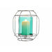 Candleholder Gift Decor Blue Silver Metal Glass 19 x 20 x 19 cm Lantern - Декорация и Осветление<<<Дом
