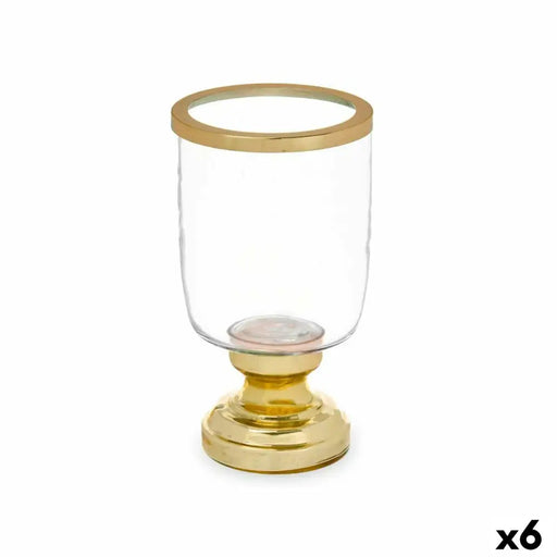 Candleholder Gift Decor Golden Crystal Steel 12 x 24,5 x 12 cm Wineglass (6 Units) - Декорация и Осветление<<<Дом