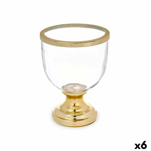Candleholder Gift Decor Golden Crystal Steel 17,3 x 23,5 x 17,3 cm Wineglass (6 Units) - Декорация и Осветление<<<Дом