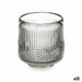 Candleholder Gift Decor Grey Crystal 7,5 x 7,8 x 7,5 cm Stripes (12 Units) - Декорация и Осветление<<<Дом