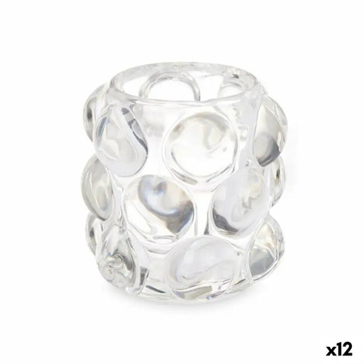Candleholder Gift Decor Transparent Crystal 8,4 x 9 x 8,4 cm Microbeads (12 Units) - Декорация и Осветление<<<Дом