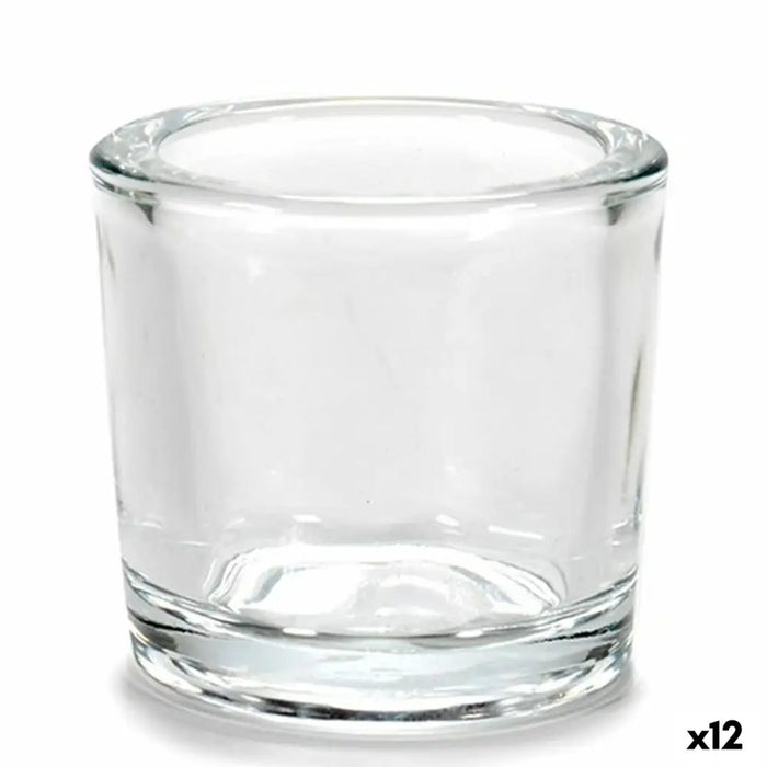 Candleholder Gift Decor Transparent Glass 6,5 x 6 x 6,5 cm (12 Units) - Декорация и Осветление<<<Дом