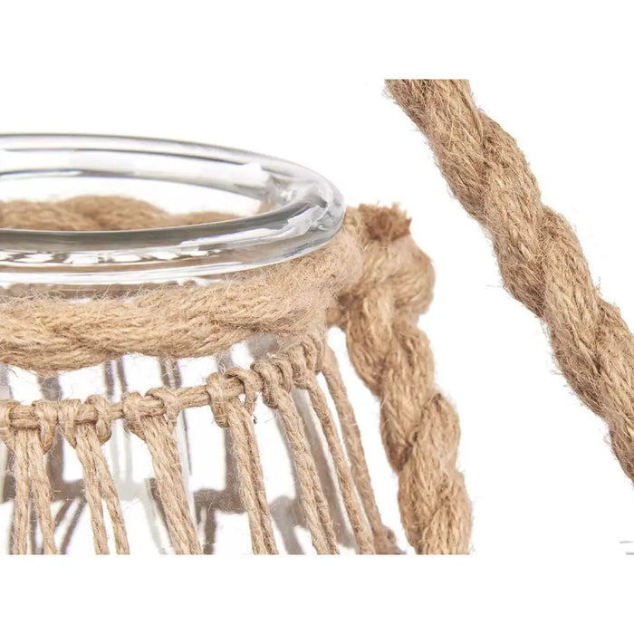 Candleholder Gift Decor Transparent Natural Glass Rope 14 x 21 cm 16 x 21 x 14 cm Tin (6 Units) - Декорация и