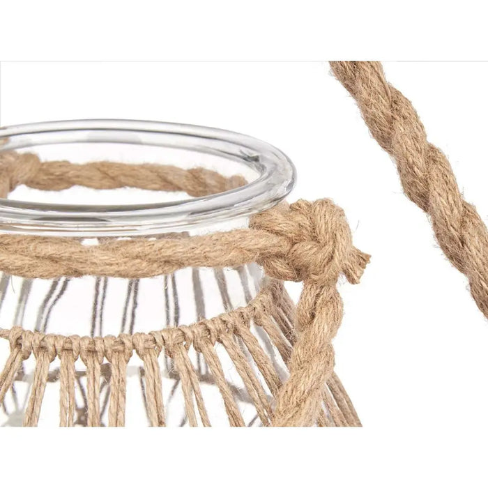 Candleholder Gift Decor Transparent Natural Glass Rope 20 x 30 cm 20 x 30 x 20 cm Tin (4 Units) - Декорация и