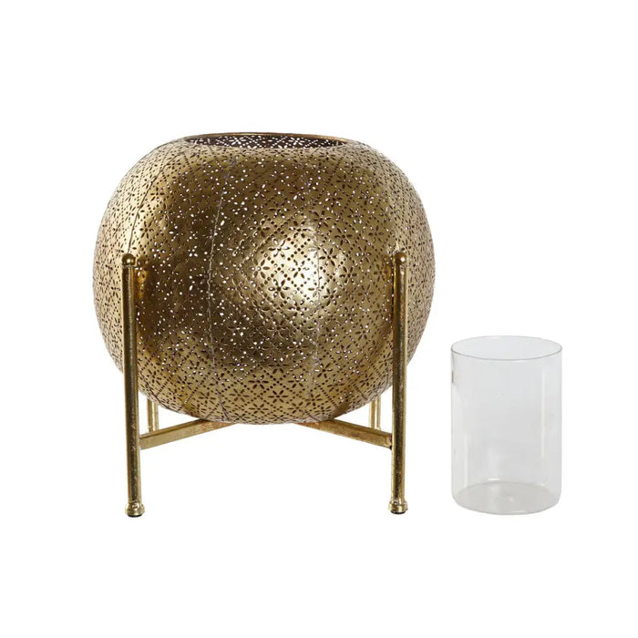 Candleholder Home ESPRIT Golden Metal Crystal 29 x 29 x 26,5 cm - Декорация и Осветление<<<Дом Градина<<<BigBuy&&&Свещи