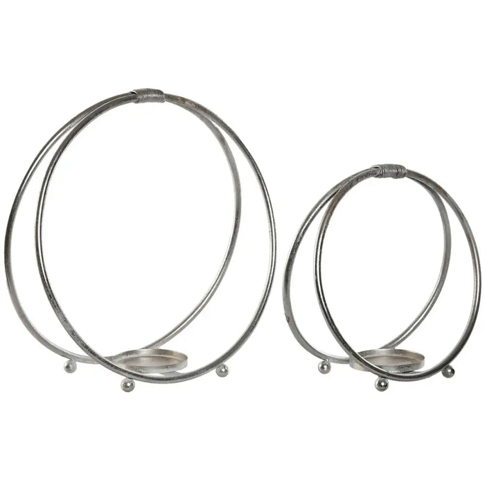 Candleholder Home ESPRIT Silver Metal 38 x 16 x 38,5 cm 38 x 16 x 39 cm (2 Units) - Декорация и Осветление<<<Дом