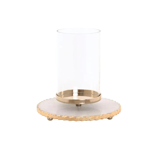 Candleholder Home ESPRIT White Golden Crystal Marble 25 x 25 x 27 cm - Декорация и Осветление<<<Дом