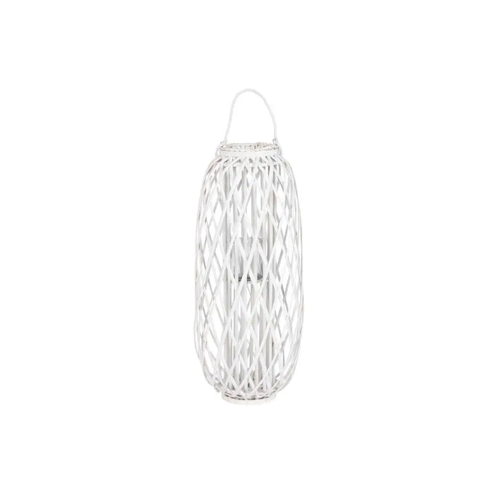 Candleholder Home ESPRIT White wicker Crystal 34 x 34 x 80 cm - Декорация и Осветление<<<Дом Градина<<<BigBuy&&&Свещи и