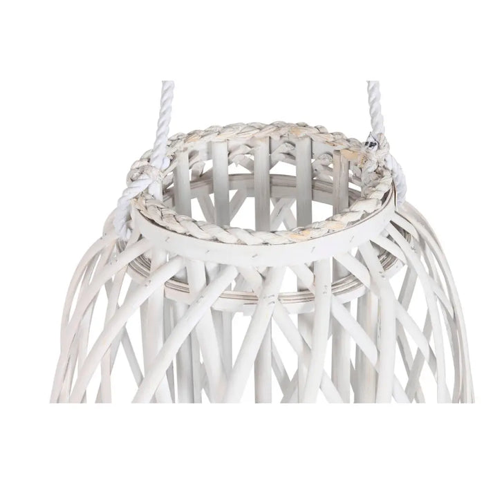 Candleholder Home ESPRIT White wicker Crystal 34 x 34 x 80 cm - Декорация и Осветление<<<Дом Градина<<<BigBuy&&&Свещи и