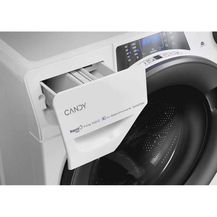 Washing Machine with Dryer CANDY RPW 4966 BWR8-S 1400 rpm, INVERTER MOTOR