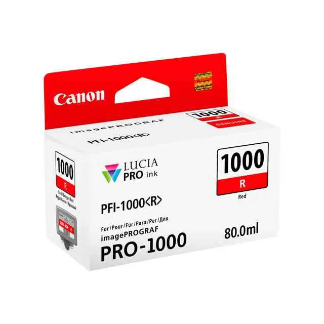 CANON 2LB PFI-1000r Ink Red Standard Capacity 80ml 1-pack iPF1000 - LFP мастила и LFP мастилени глави<<<Консумативи