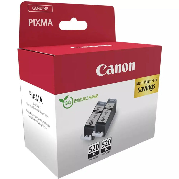 Canon PGI-520BK Twin Pack - Консумативи за мастилоструйни принтери<<<CANON консумативи<<<CANON<<<PolyComp&&&Мастила и
