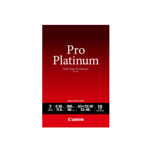 CANON PT-101 pro platinum photo paper 300g/m2 A3+ 10 sheets 1-pack - Офис и Фото хартии<<<Консумативи - Хартия<<<Печат