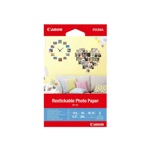 CANON RESTICKABLE PHOTO PAPER RP-101 - Офис и Фото хартии<<<Консумативи - Хартия<<<Печат Сканиране и Консумативи<<<ALSO