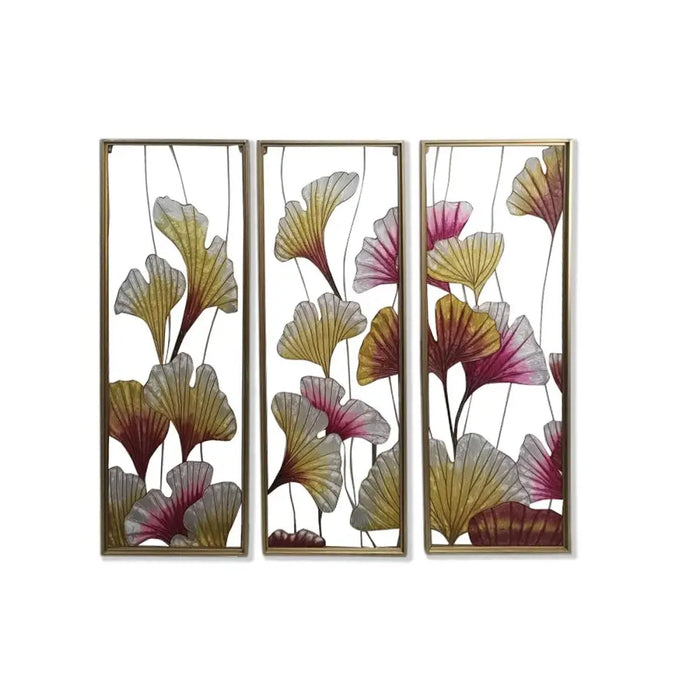 Canvas DKD Home Decor 3 Pieces Tropical Leaf of a plant (122 x 3 x 122 cm) - Декорация и Осветление<<<Дом