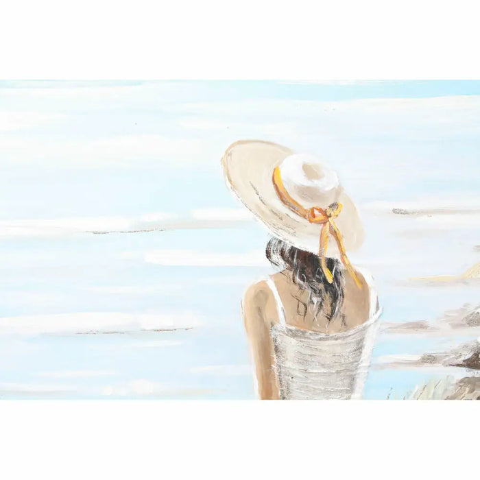 Canvas DKD Home Decor Blue White Brown Beige Lady Mediterranean 90 x 4 x 120 cm (2 Units) - Декорация и