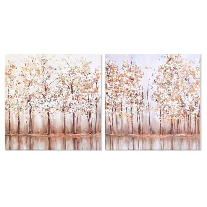 Canvas DKD Home Decor Trees Traditional 90 x 2 x 90 cm (2 Units) - Декорация и Осветление<<<Дом