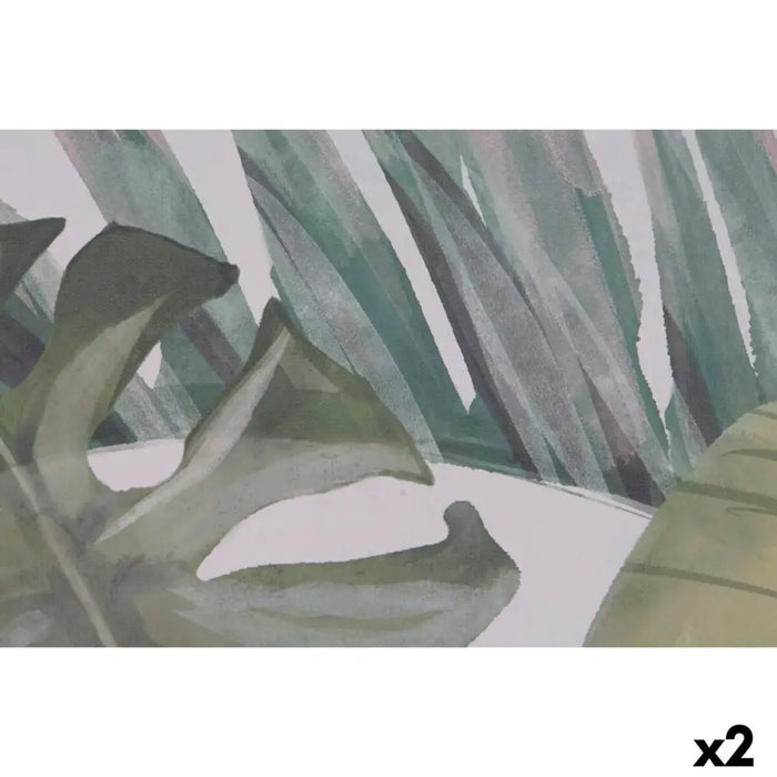 Canvas DKD Home Decor White Green Palms Tropical 100 x 4 x 140 cm (2 Units) - Декорация и Осветление<<<Дом