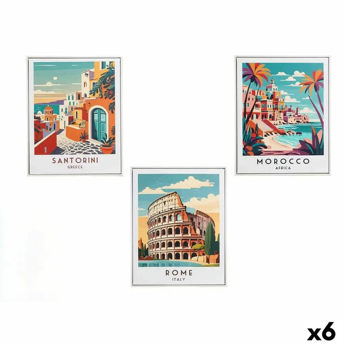 Canvas Gift Decor City 40 x 3 x 50 cm (6 Units) - Декорация и Осветление<<<Дом Градина<<<BigBuy&&&Картини и