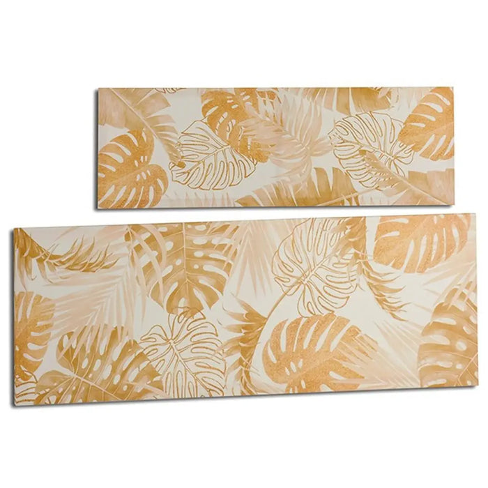 Canvas Gift Decor Golden Leaf of a plant 90 x 30 x 1,5 cm (12 Units) - Декорация и Осветление<<<Дом