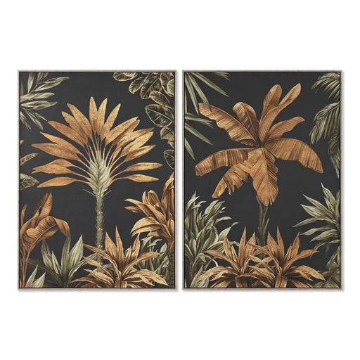 Canvas Home ESPRIT Black Green Golden Palms Tropical 103 x 4,5 x 143 cm (2 Units) - Декорация и Осветление<<<Дом