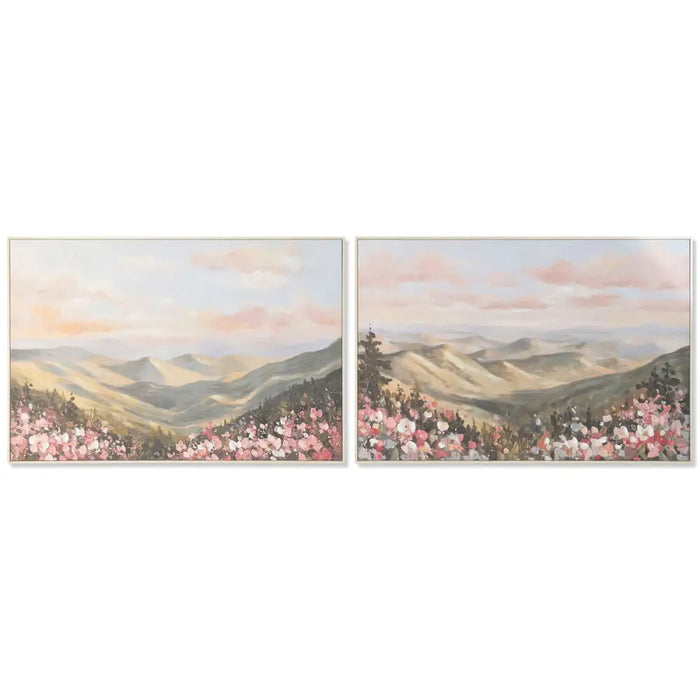 Canvas Home ESPRIT Blue Green Moutain 120 x 3,5 x 80 cm (2 Units) - Декорация и Осветление<<<Дом