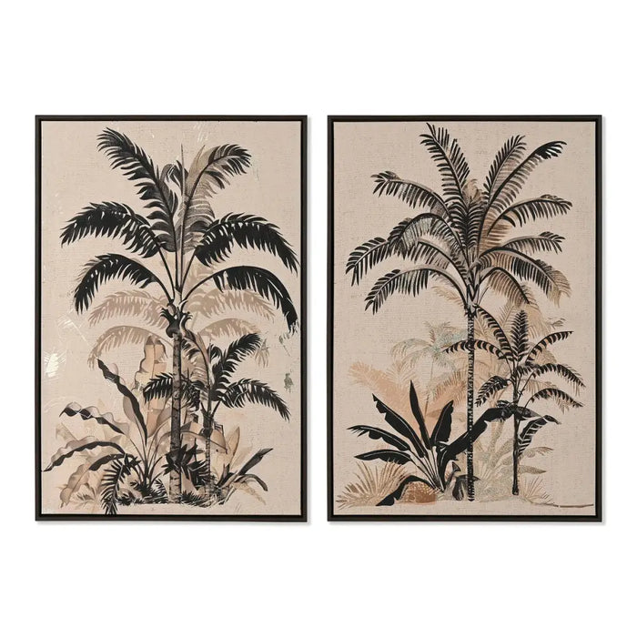 Canvas Home ESPRIT Green Beige Palms Golden Tropical 63 x 4,5 x 93 cm (2 Units) - Декорация и Осветление<<<Дом