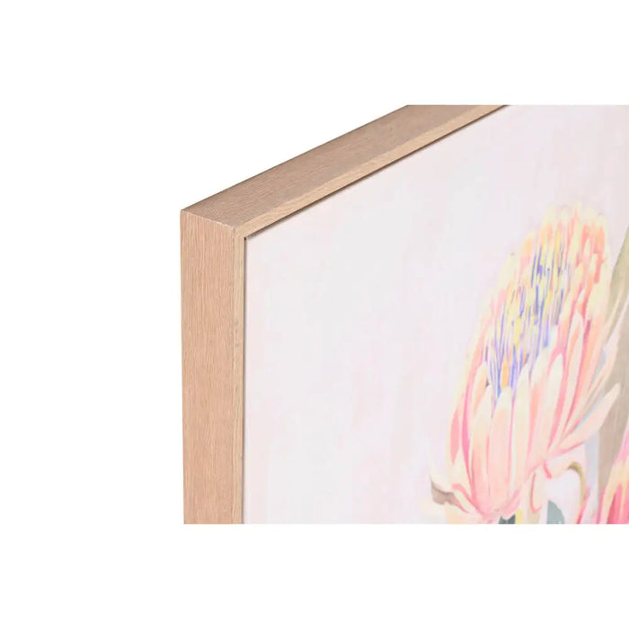 Canvas Home ESPRIT Green Pink Flowers Shabby Chic 75 x 4 x 100 cm (2 Units) - Декорация и Осветление<<<Дом