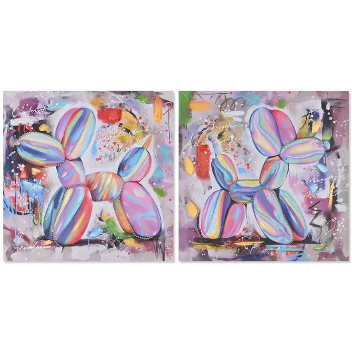 Canvas Home ESPRIT Canvas MDF Wood 80 x 3 x 80 cm - Декорация и Осветление<<<Дом Градина<<<BigBuy&&&Картини и