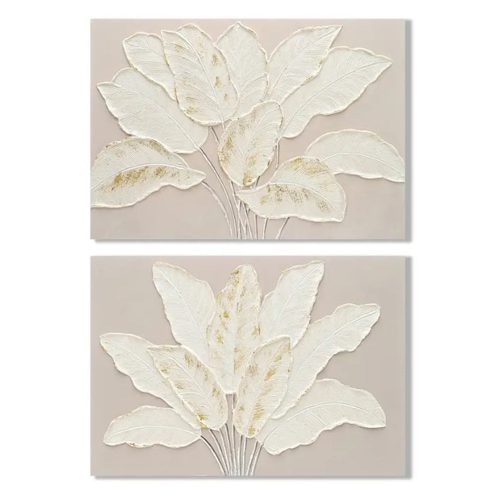 Canvas Home ESPRIT White Beige Sheets Cottage 90 x 3 x 60 cm (2 Units) - Декорация и Осветление<<<Дом