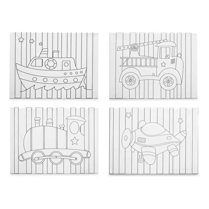 Canvas Pincello Wood Cloth 8 Units - Декорация и Осветление<<<Дом Градина<<<BigBuy&&&Картини и плакати<<<Декорация и