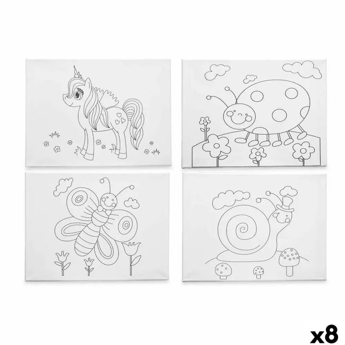 Canvas Pincello Wood Cloth 8 Units - Декорация и Осветление<<<Дом Градина<<<BigBuy&&&Картини и плакати<<<Декорация и