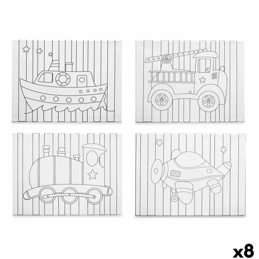 Canvas Pincello Wood Cloth 8 Units - Декорация и Осветление<<<Дом Градина<<<BigBuy&&&Картини и плакати<<<Декорация и