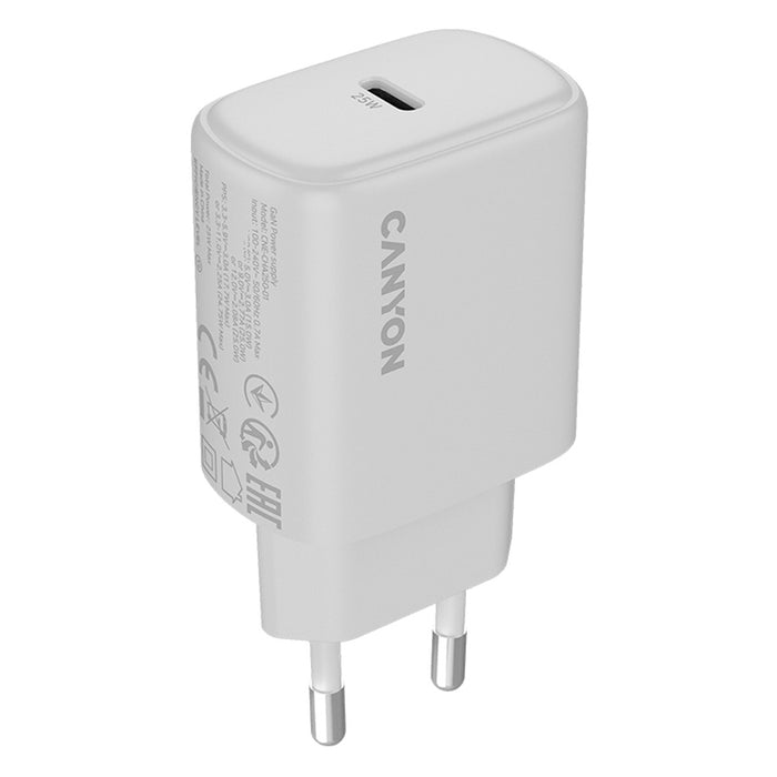 CHARGER 220V CANYON 25W WH CNE-CHA250-01 5V-3A/9V-2.77A/12V-2.08A-25W