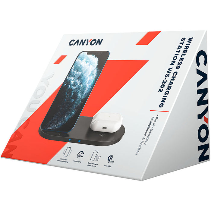 WIRELESS STAND CANYON WCS202B 10W 2IN1