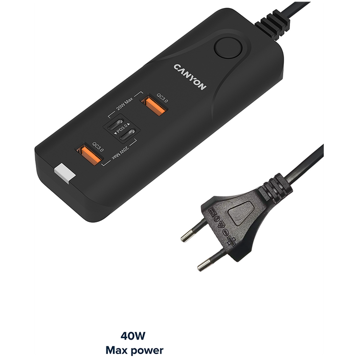 Charger Canyon CNE-CHA10B 100-240/5V 2xUSB-A+2xUSB-C 40W